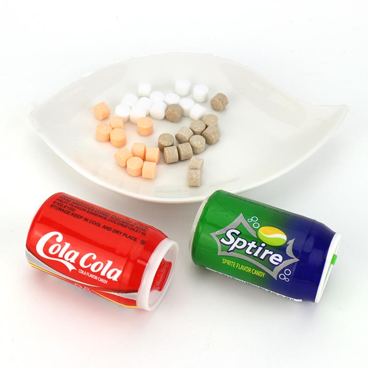 8g Mini soda can bottle candy cola soda flavors pressed tablet candy CH-N616-1