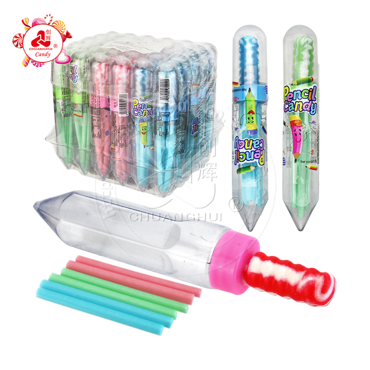 Fun Pencil shape lollipop with CC stick straw candy CH-N655-1