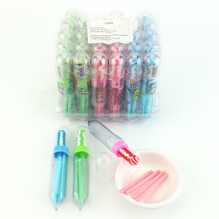 Fun Pencil shape lollipop with CC stick straw candy CH-N655-1
