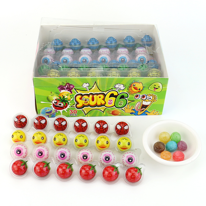 6-in-1 3D eyeball cartoons super sour fruit flavored hard candyCH-Q114