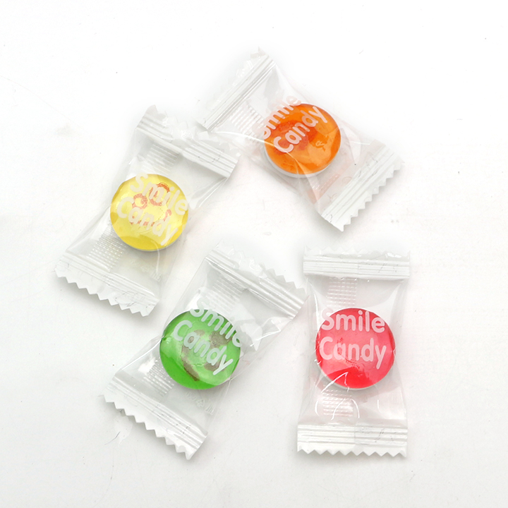 2-in-1 smile face fruit flavored hard candy with press tablet candy CH-Q116