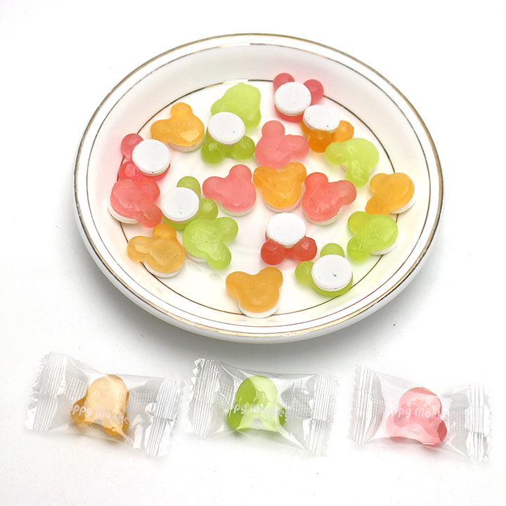 Wholesale 2-in-1 mini mickey head shape fruit flavored hard candy in Bulk CH-S111