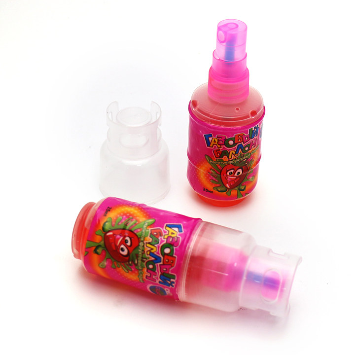 Cartoon gas bottle shape spray candy fruit flavor liquid candy CH-SP088