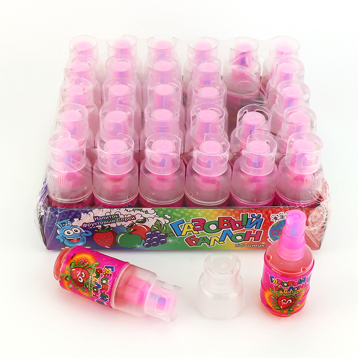 Cartoon gas bottle shape spray candy fruit flavor liquid candy CH-SP088