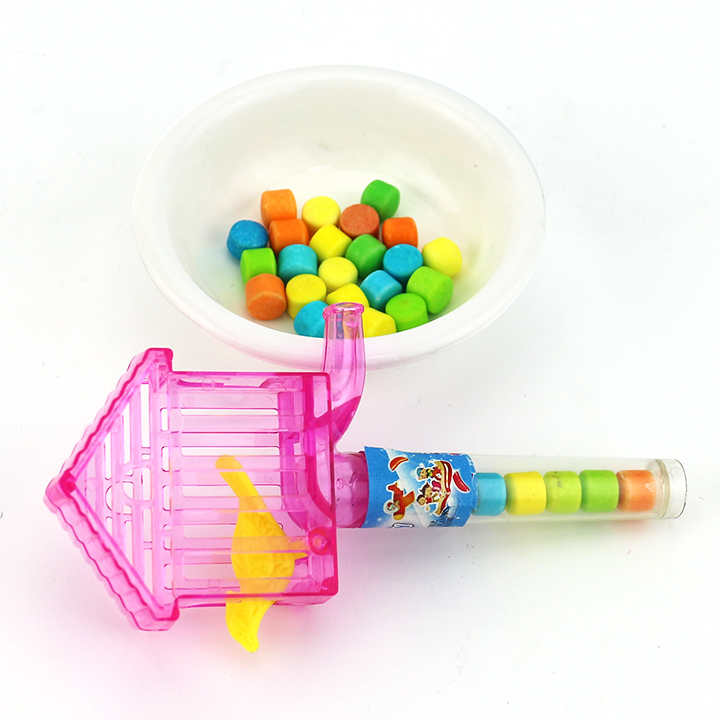Cartoon bird cage and bird shaped whistle toy candy CH-T1244