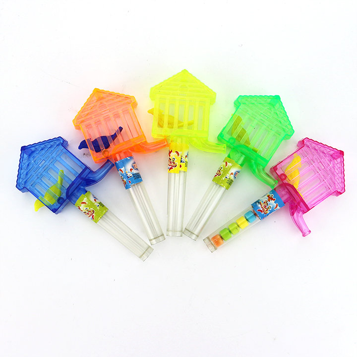 Cartoon bird cage and bird shaped whistle toy candy CH-T1244