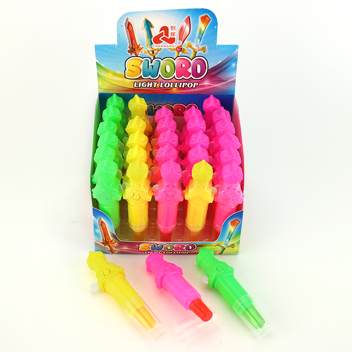 LED Lighting sword shaped toy candy with finger toy lollipop CH-T1245