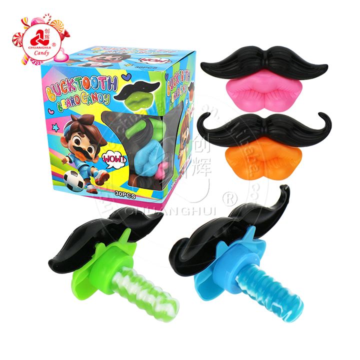 Funny beard and lip shaped pacifier lollipop toy candy CH-T1247
