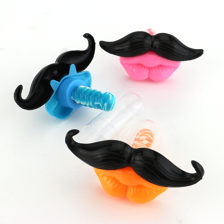Funny beard and lip shaped pacifier lollipop toy candy CH-T1247