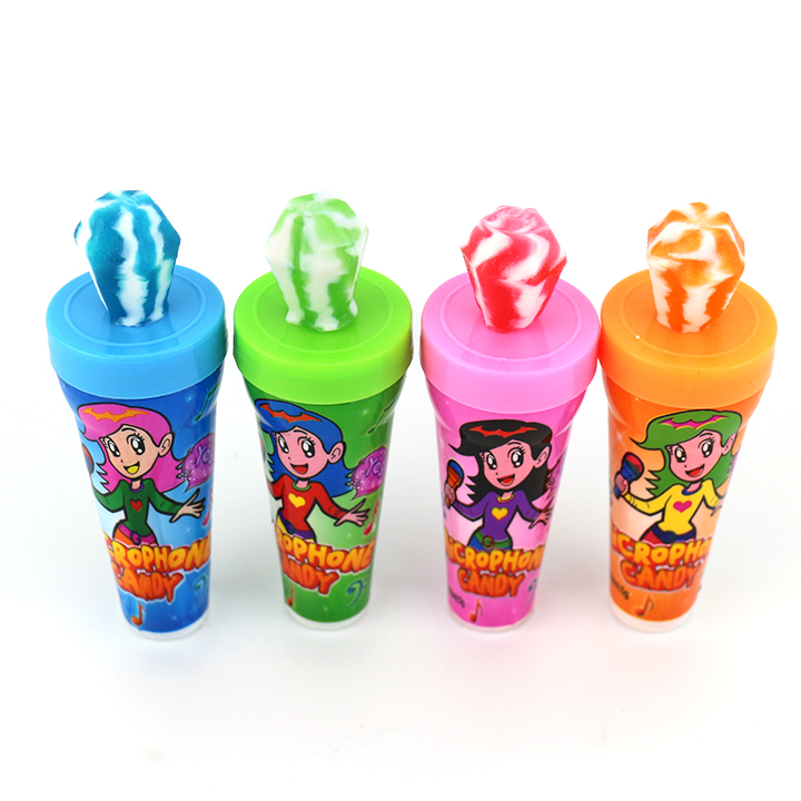 Singer microphone shape diamond candy with sour powder candy CH-T1250