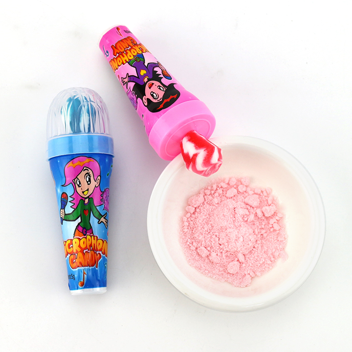 Singer microphone shape diamond candy with sour powder candy CH-T1250