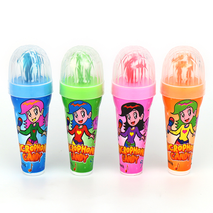 Singer microphone shape diamond candy with sour powder candy CH-T1250