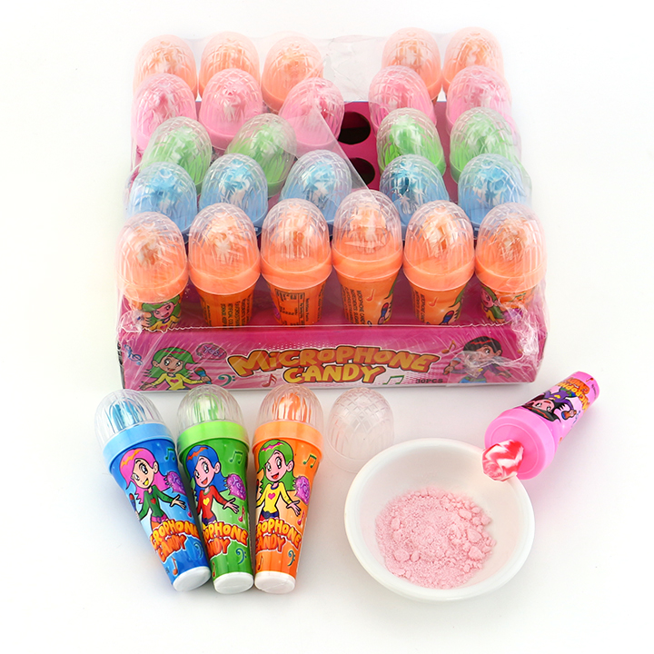 Singer microphone shape diamond candy with sour powder candy CH-T1250