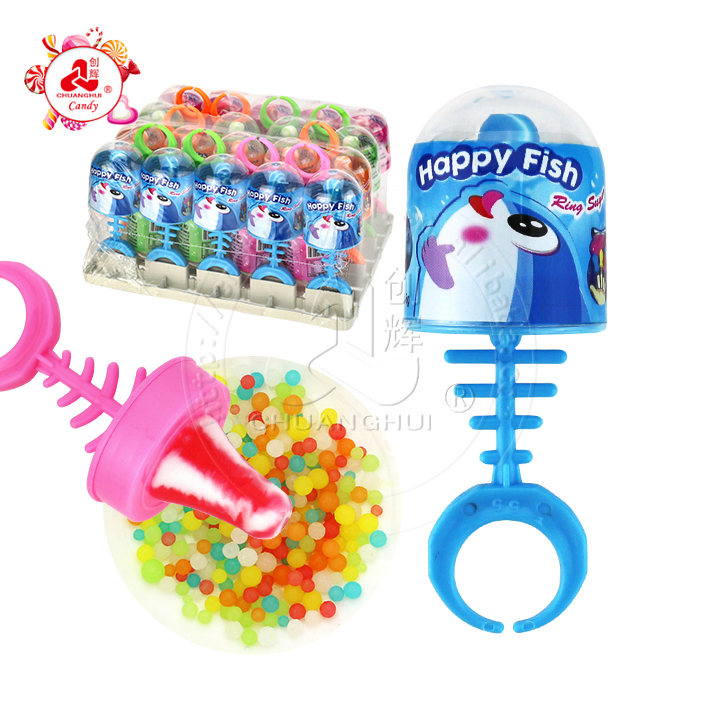Fishbone shaped pacifier lollipop with mini pearl candy CH-T1253