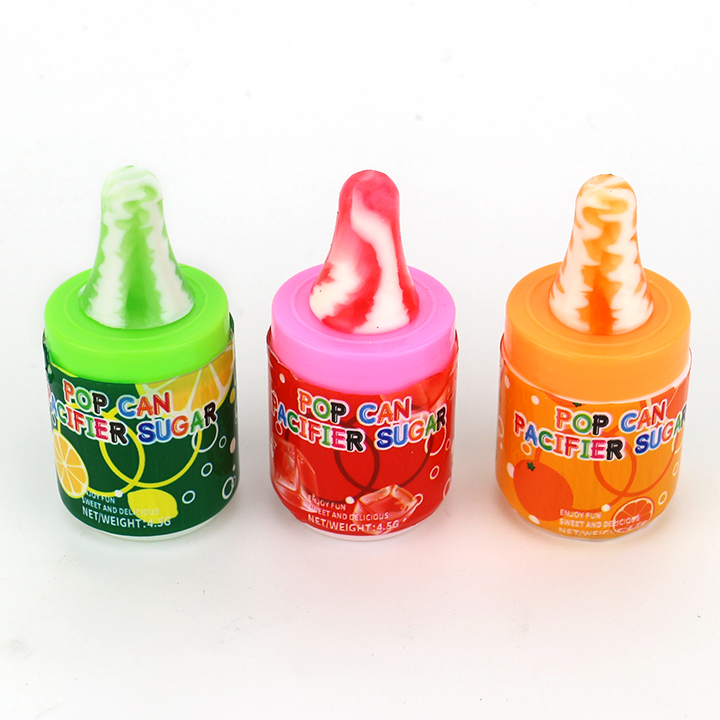 Cola Soda Can nipple pop pacifier lollipop with sour powder candy CH-T1259