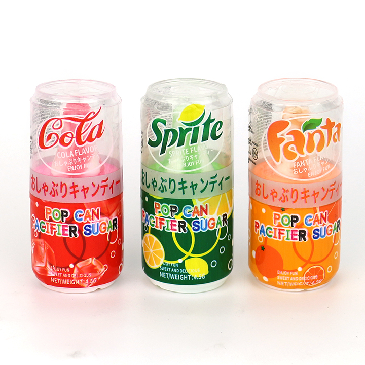 Cola Soda Can nipple pop pacifier lollipop with sour powder candy CH-T1259