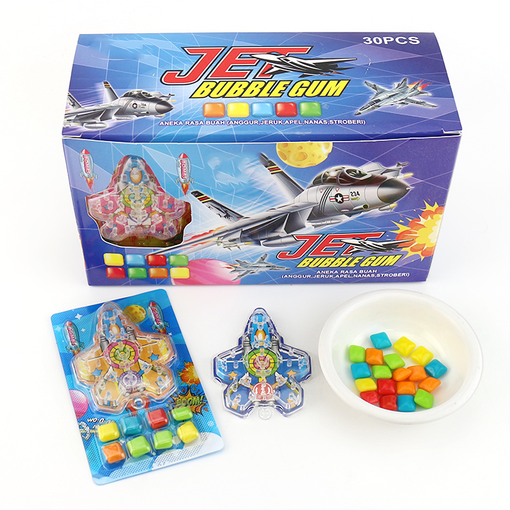 Fighter airplane shape maze toy candy with mini bubble gum CH-T1258