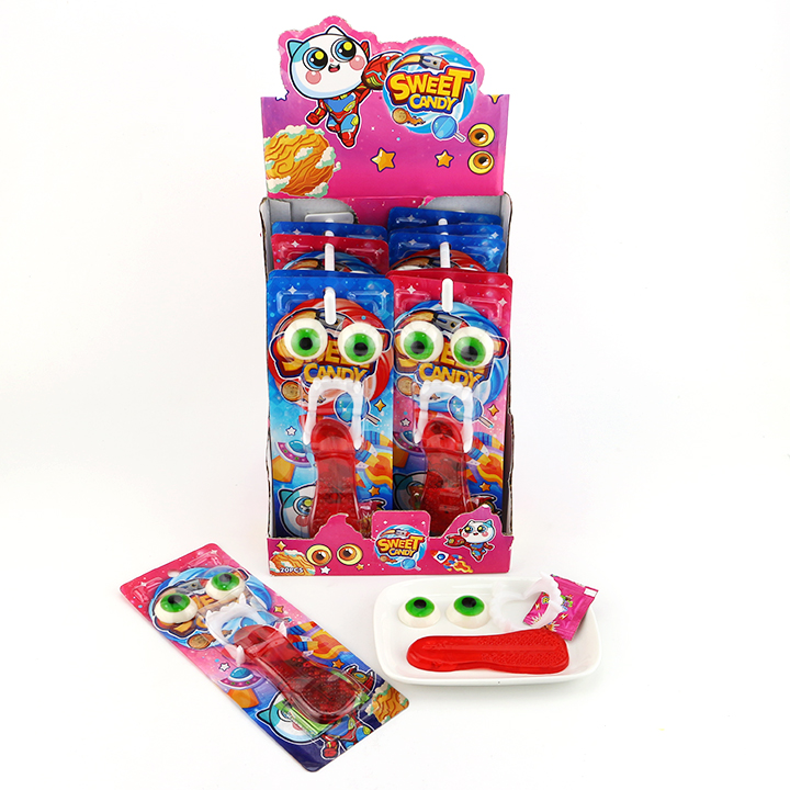 Halloween gummy eyeball, big tongue shaped soft candy and devil's tooth toy candy CH-T1263