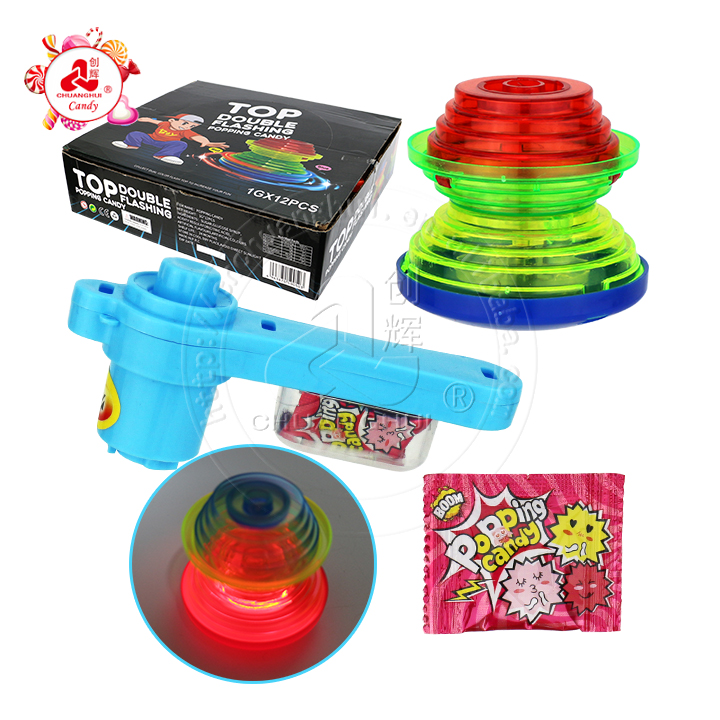 Supply LED double flashing spinning top toy gyro launcher