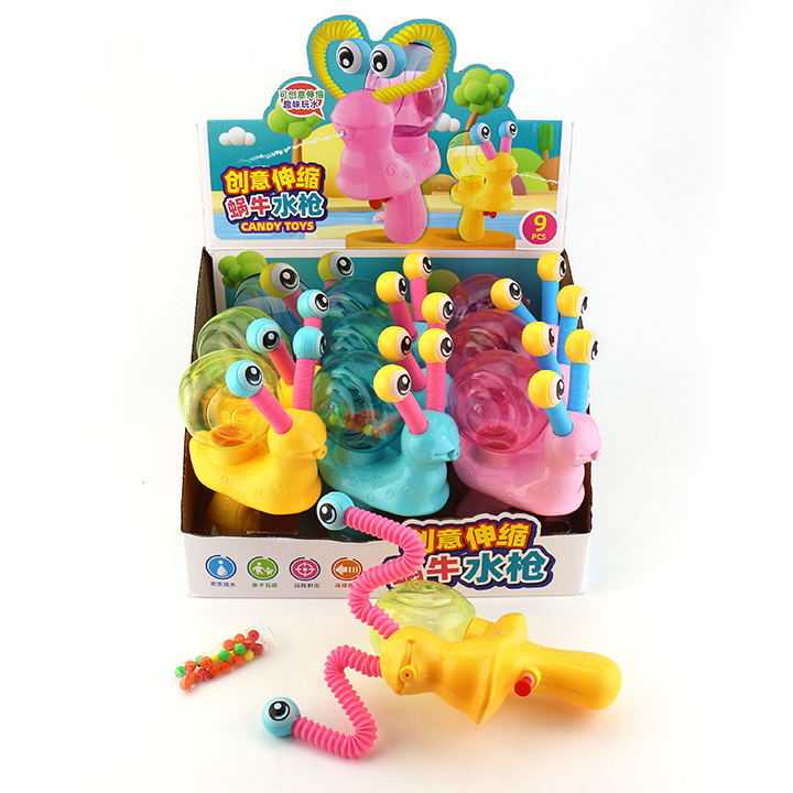 Big telescopic eyeball snail shaped water gun toy candy CH-TB222
