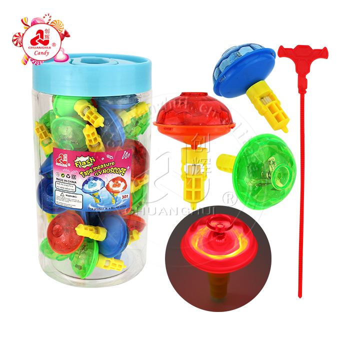 LED flashing top spinning gyro toy pull ruler light rotating gyroscope toy CH-X117