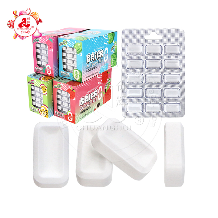Halal cool mint flavor block shape pressed candy bar in tablet CH-Z266