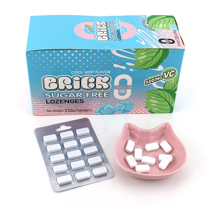 Halal cool mint flavor block shape pressed candy bar in tablet CH-Z266