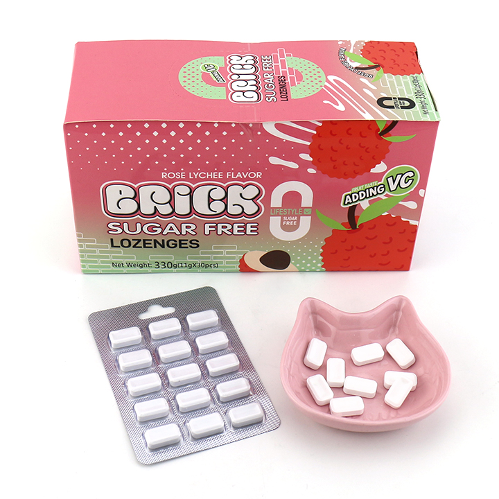 Halal cool mint flavor block shape pressed candy bar in tablet CH-Z266