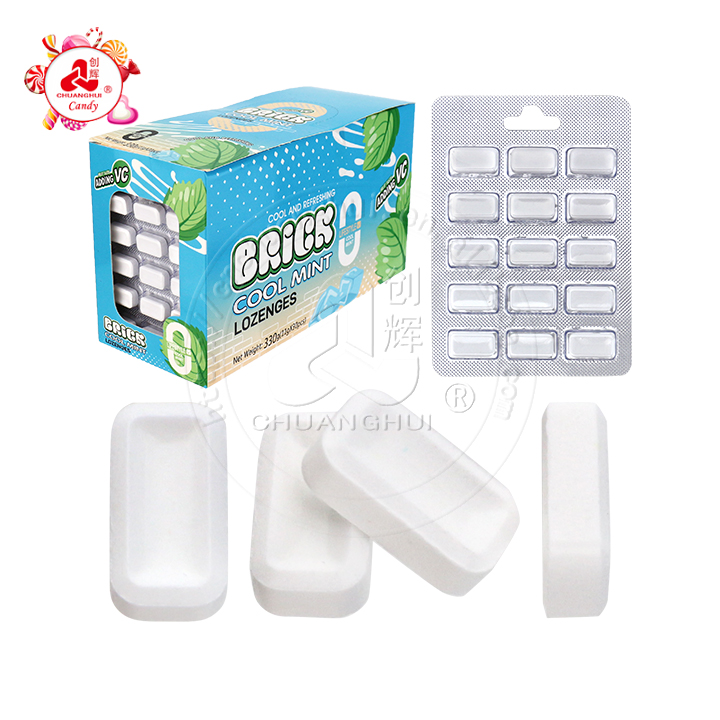 Halal cool mint flavor block shape pressed tablet candy bar in box CH-Z266-1