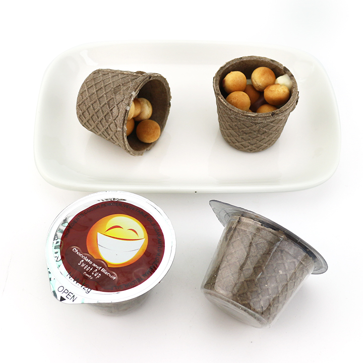 12g chocolate biscuit wafer cup choco biscuit ball planet cup CH-D118