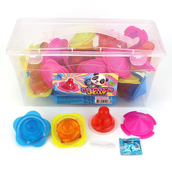 Fun spinning gyro peg-top toy with jelly and popping candyFun spinning gyro peg-top toy with jelly and popping candy CH-K294