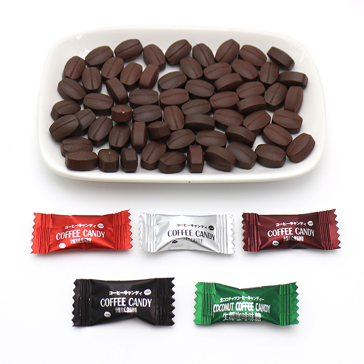 Wholesale coffee bean candy independent packaging pressed tablet coffee candy in bulk CH-S109