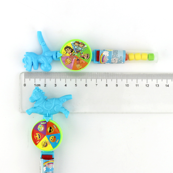 Cartoon whistling horse and dinosaur shaped turntable toy candy CH-T1225