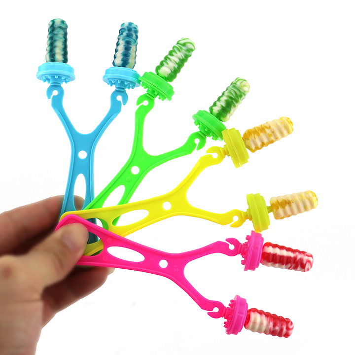 Catapult toy slingshot toy candy with two lollipop hard candy CH-T1266