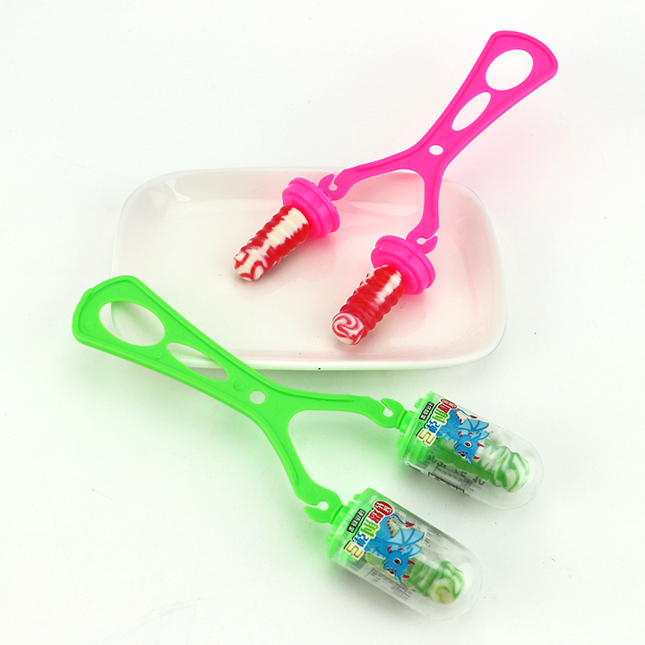 Catapult toy slingshot toy candy with two lollipop hard candy CH-T1266