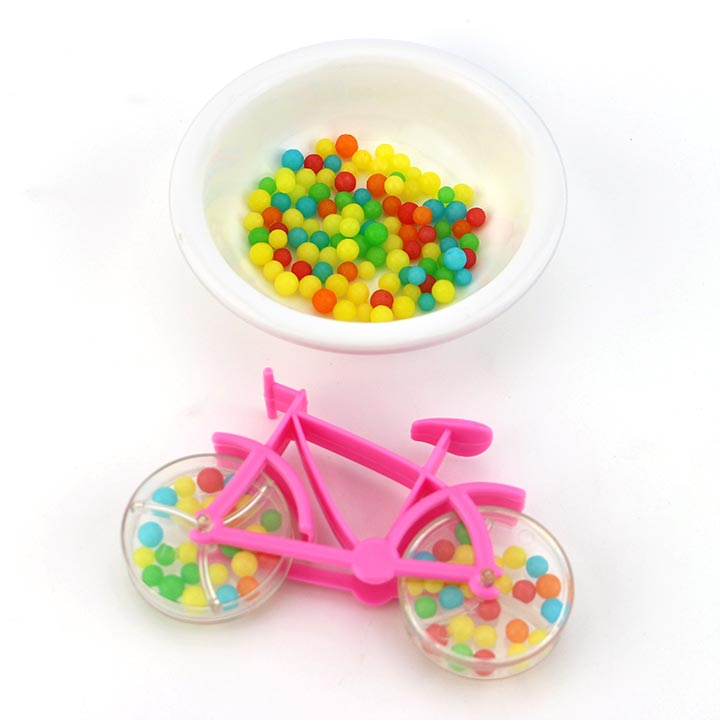 Mini bike candy toy bicycle shaped toy candy with mini colored pearl candy CH-T1267