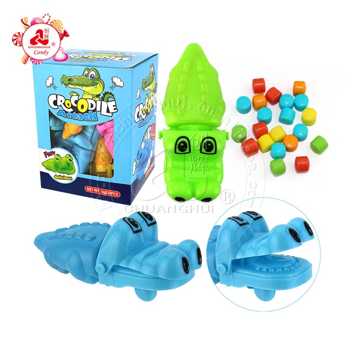 Cartoon sliding big mouth bite crocodile car toy candy CH-T1268