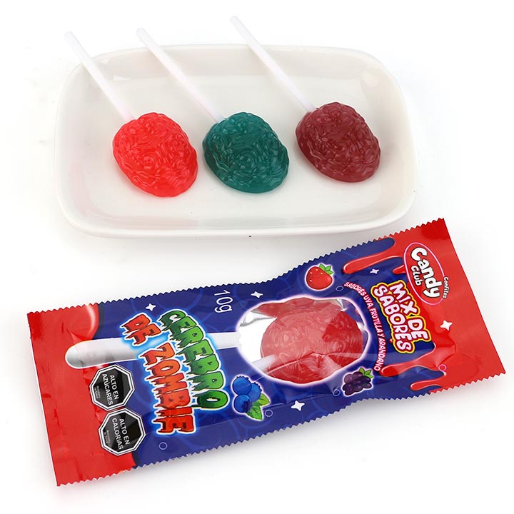 Halloween human organ brain shape hard lollipop candy CH-BP118