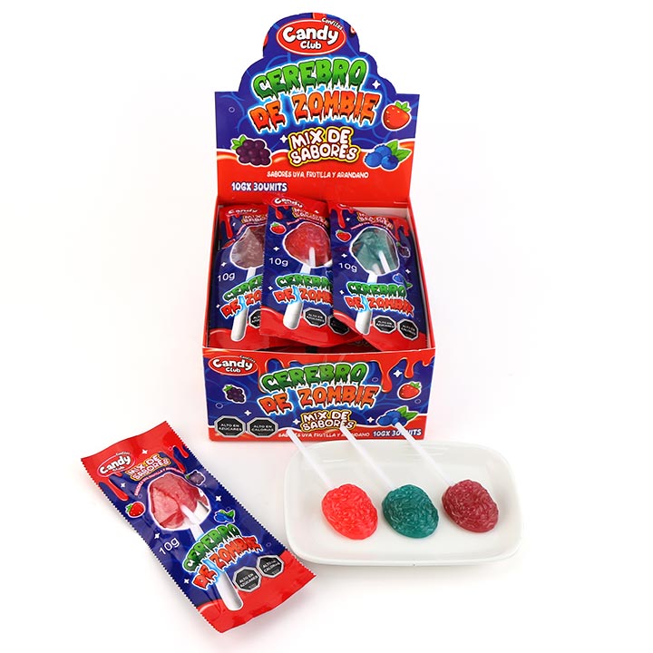 Halloween human organ brain shape hard lollipop candy CH-BP118