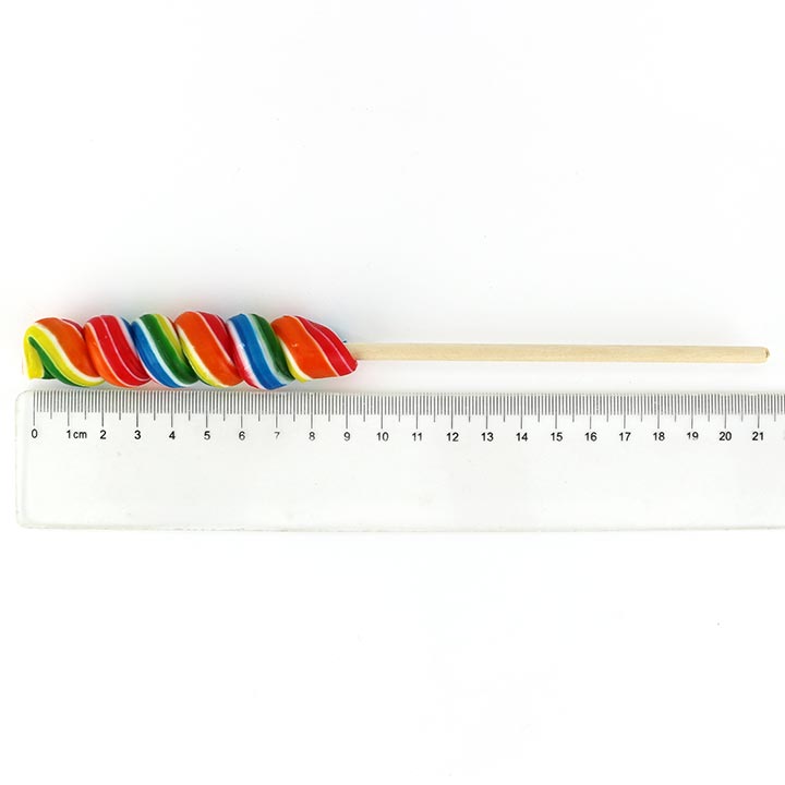HALAL 30g rainbow vortex twist handmade lollipop with wooden stick CH-H074