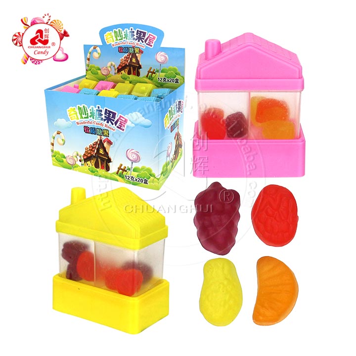 Wonderful Candy House with various fruit shape soft gummy candy CH-J448-1