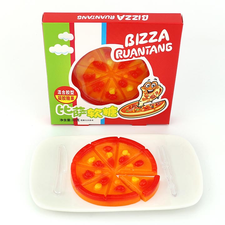 32g 8cm big size pizza shaped Fudge gummy soft candy CH-J553