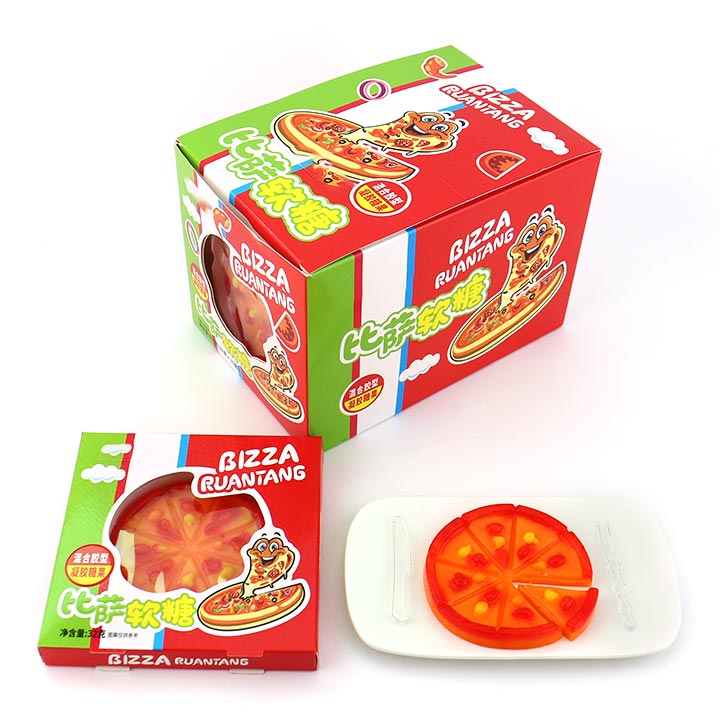 32g 8cm big size pizza shaped Fudge gummy soft candy CH-J553