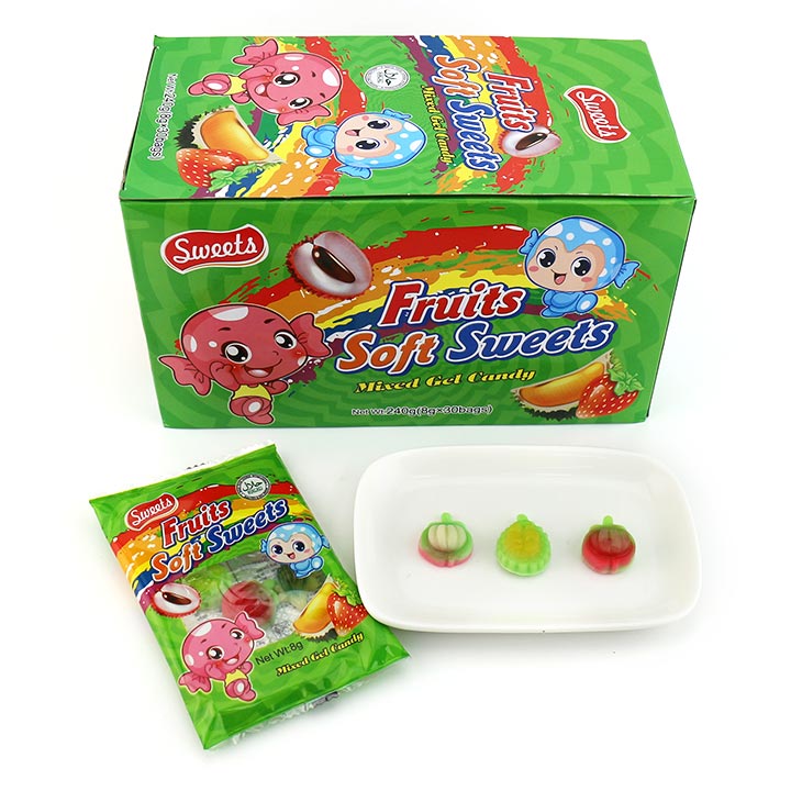 Halal Tropical fruit soft sweets gummy candy CH-J554