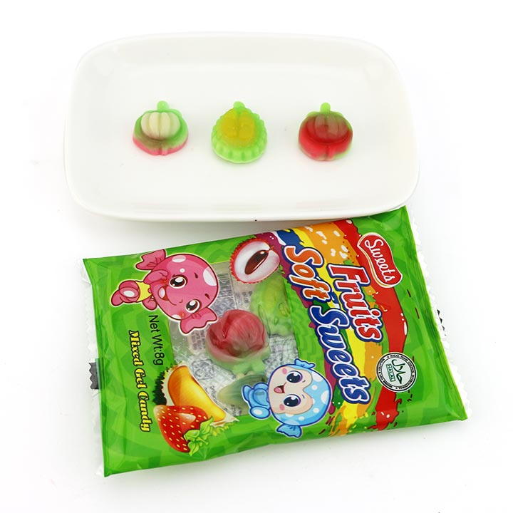 Halal Tropical fruit soft sweets gummy candy CH-J554