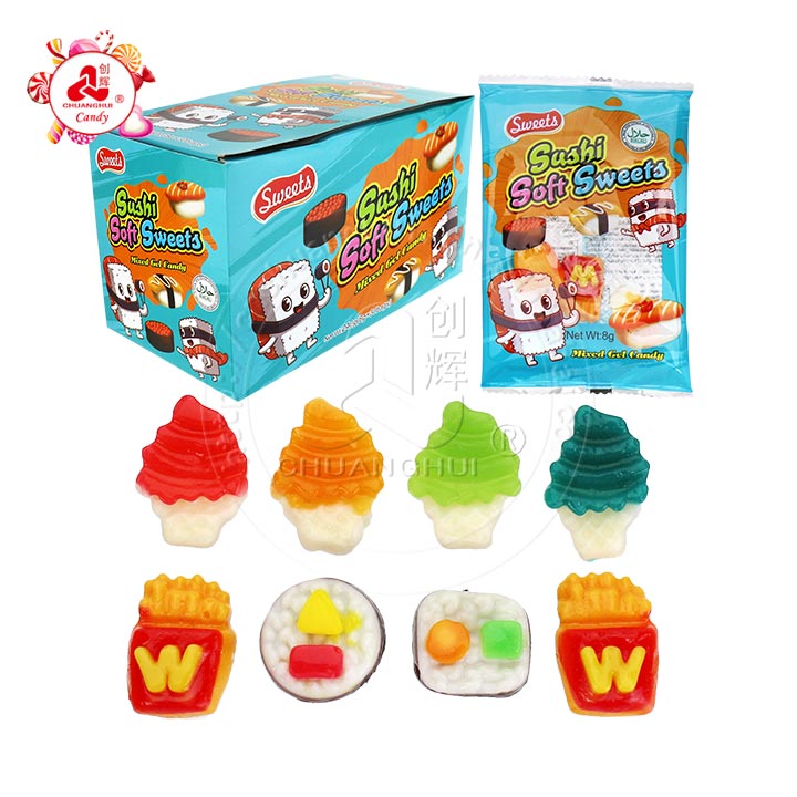 Halal Fast food & Sushi shape soft gummy sweet candy CH-J555