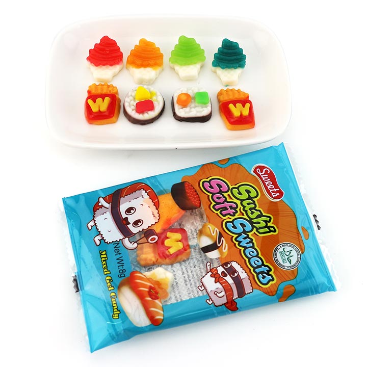 Halal Fast food & Sushi shape soft gummy sweet candy CH-J555