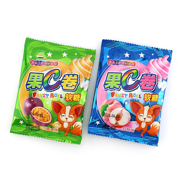 Halal Fruit flavors soft jelly chewy pectin roll up candy CH-J557