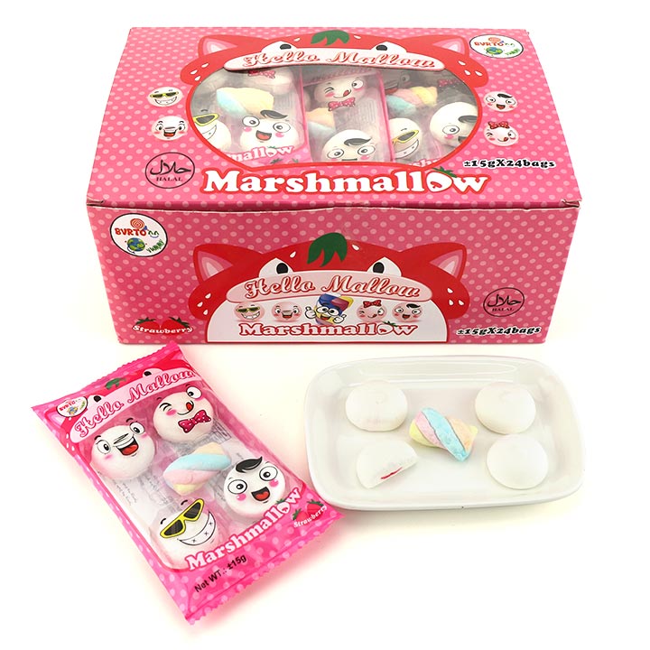 Hello marshmallow smile face marshmallow with jam filling CH-M179