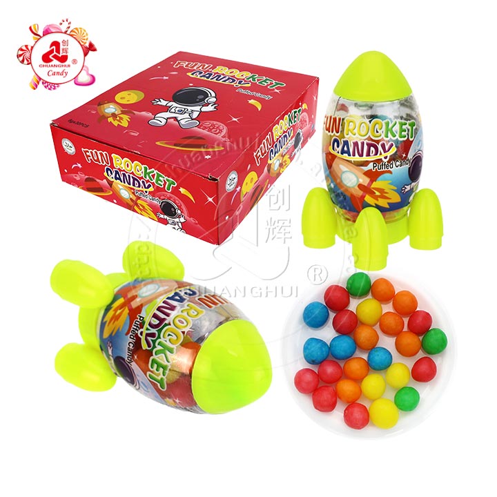 Space rocket bottle with puffed candy bean CH-N688